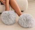 Luxe Grey Over fluffy Slippers