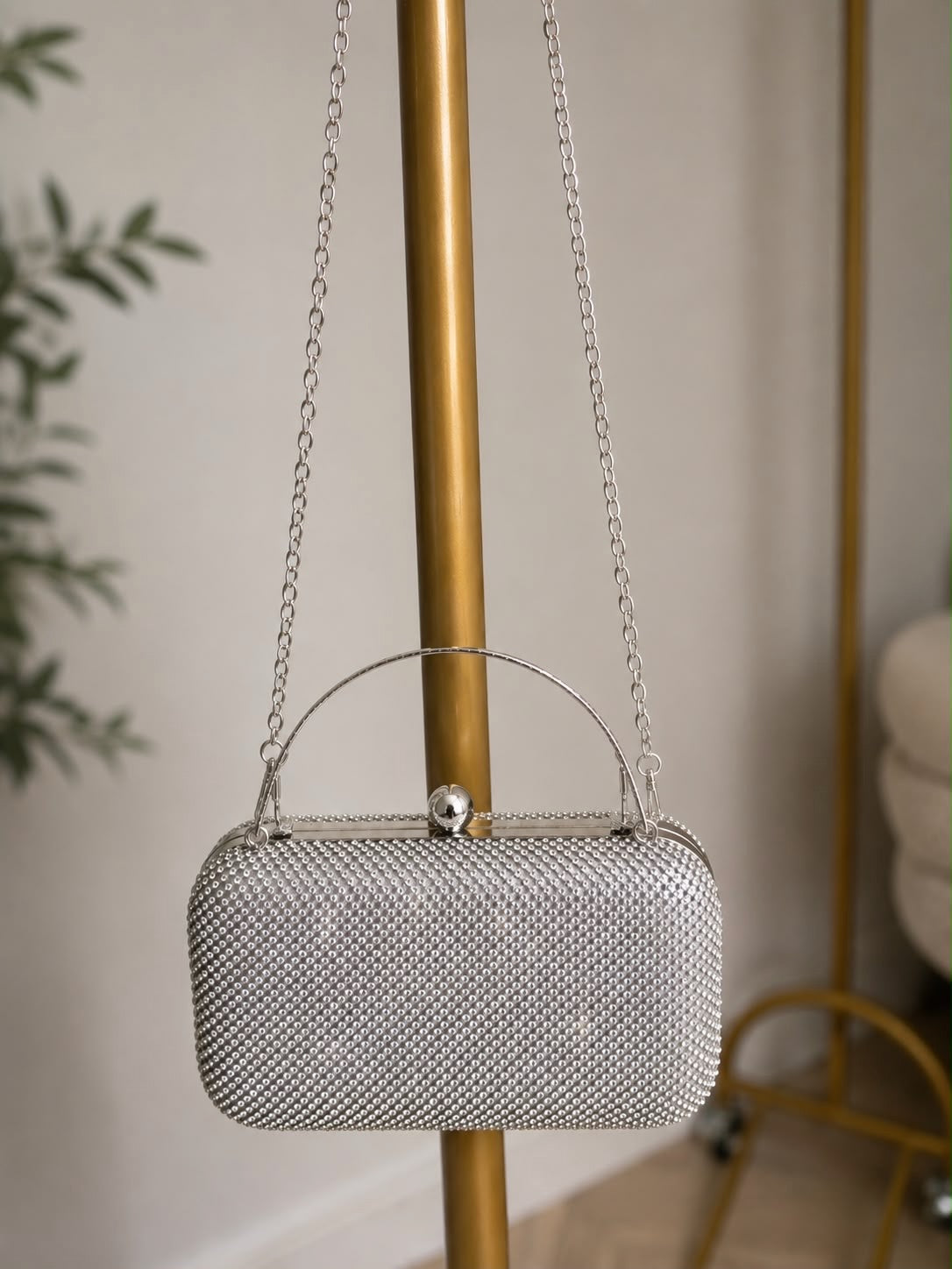 Silver Sparkle Clutch Bag