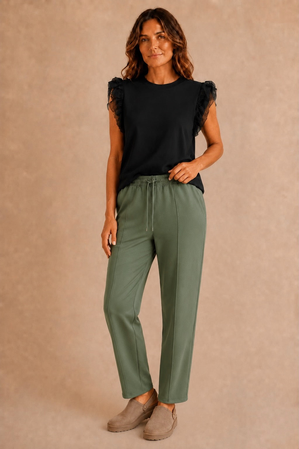 Khaki Tailored Carrot Joggers (available in other colours)