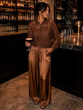 Luxe Bronzed Hand-Beaded Lace Shirt