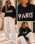 Black Paris Soft Wool Blend Hoodie
