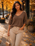 Chocolate Super Soft Slouchy Layering Knit Top