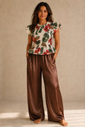 Chocolate Satin Feel Pants