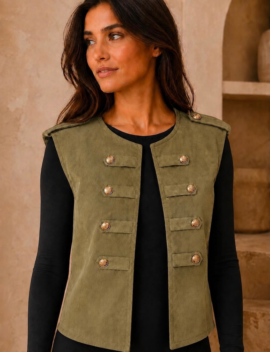 The Military Suedette Gilet