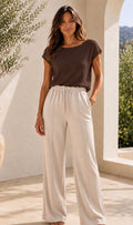Light Beige Tailored Wide Leg Joggers ( other colours available)