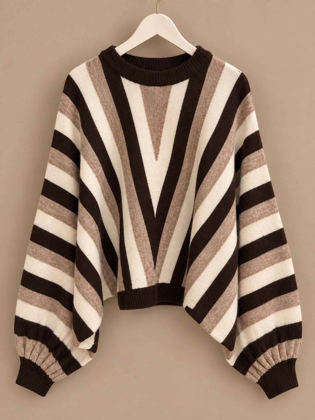 Luxe V-Stripe Batwing Jumper