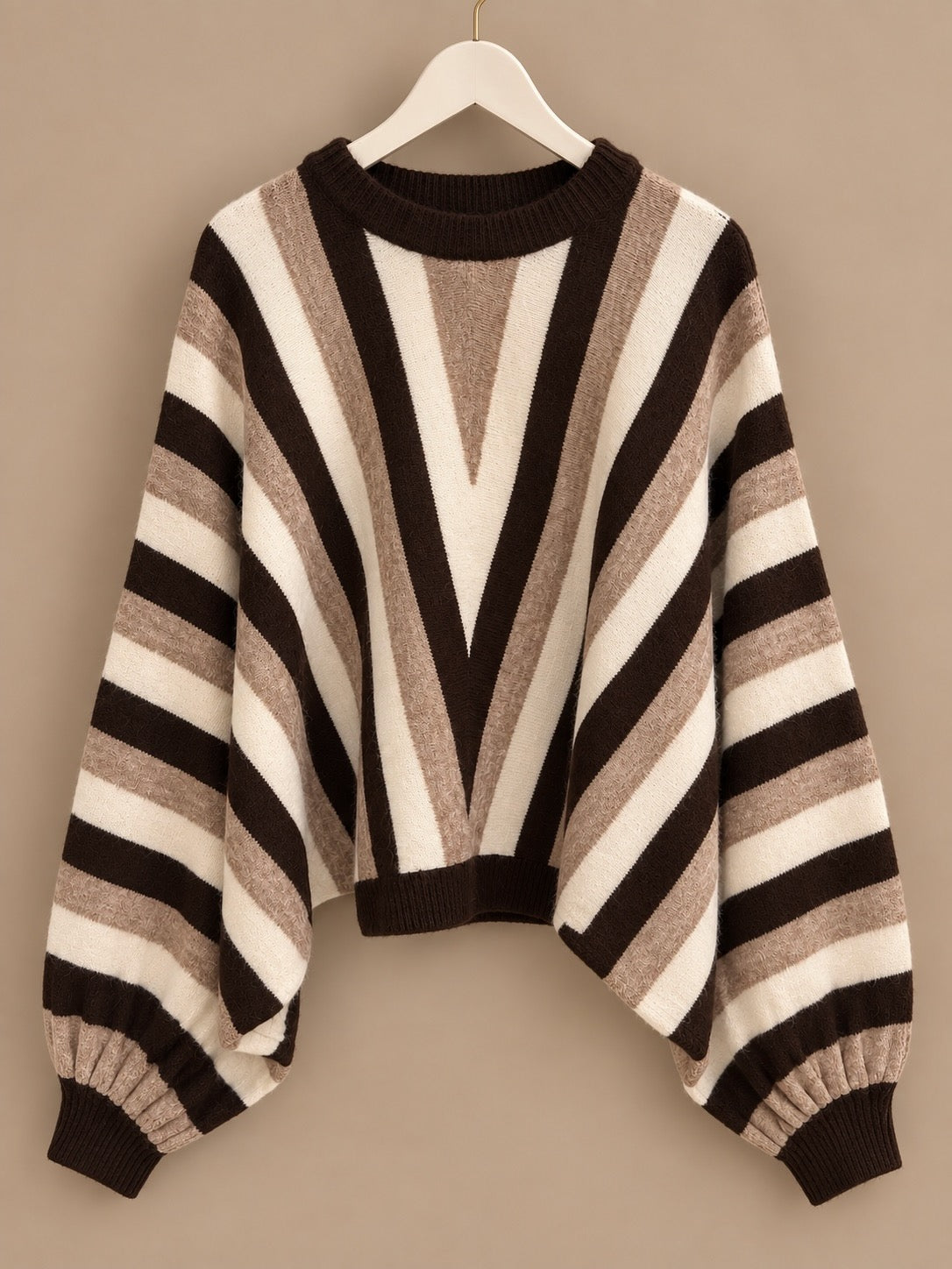 Luxe V-Stripe Batwing Jumper
