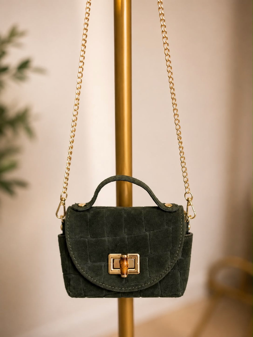 The Faux Suede Croc Mini Crossover Bag