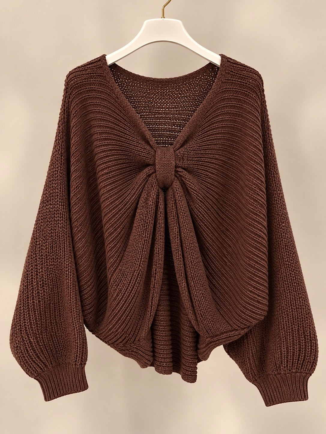 Chocolate Twist Front Chunky Knit Top
