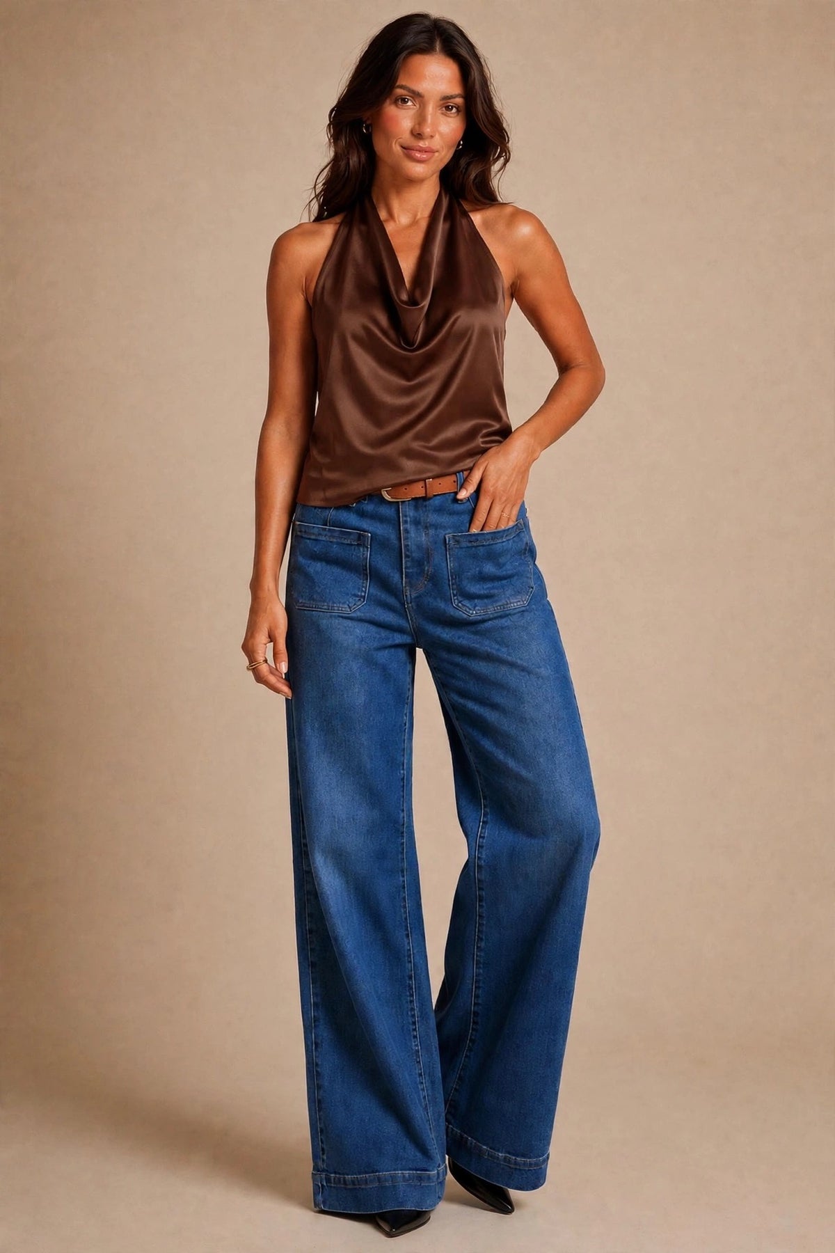 Satin Look Halterneck Top