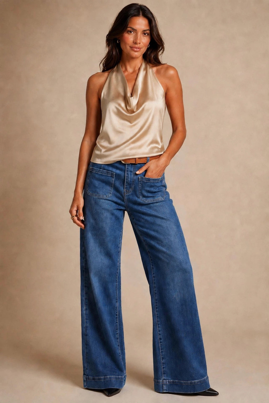 Satin Look Halterneck Top