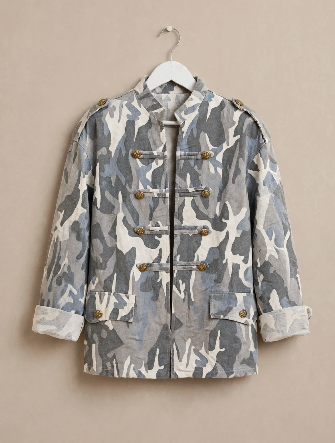Camo Denim Feel Military Jacket