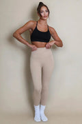 Beige High Waist Body Sculpting Leggings