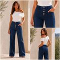Very Navy Miss Bon Wide Leg Front Pocket Jeans