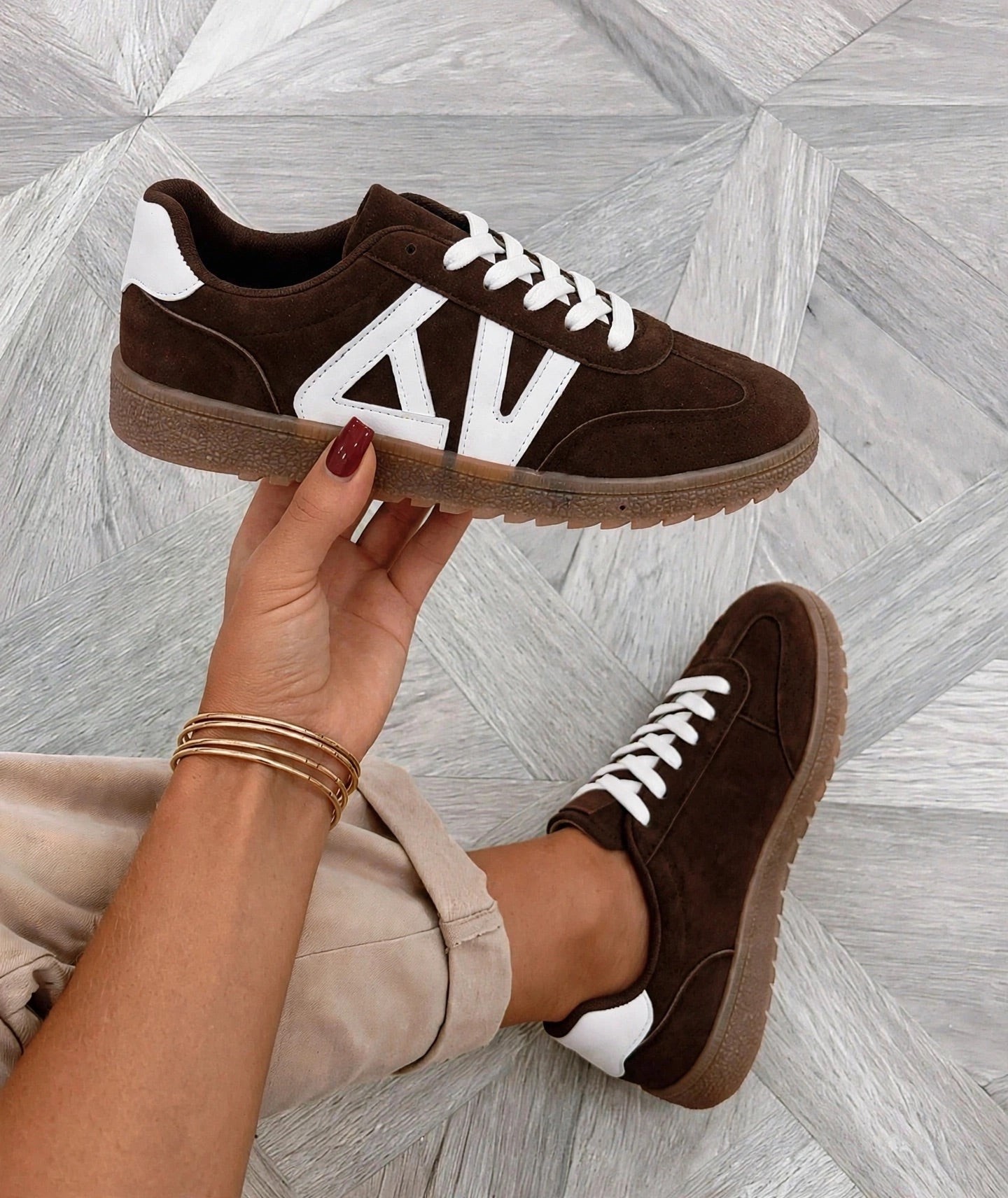 Chocolate Valencia Retro Trainers