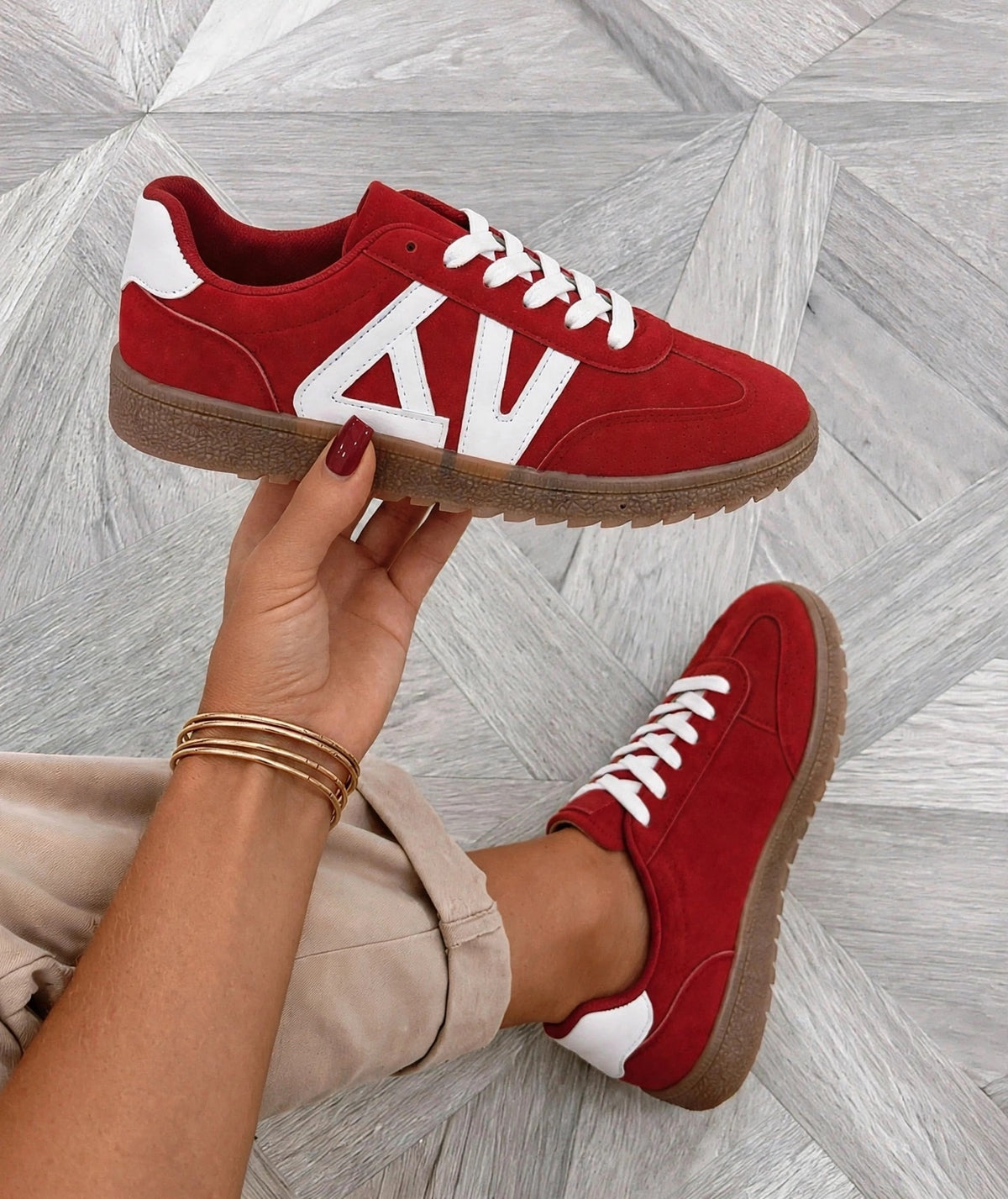 Red Valencia Retro Trainers