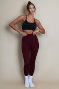 Burgundy High Waist Body Sculpting Leggings