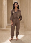 LUXE Latte Satin Feel 2 Piece Co-Ord Set
