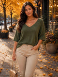 Khaki Super Soft Slouchy Layering Knit Top