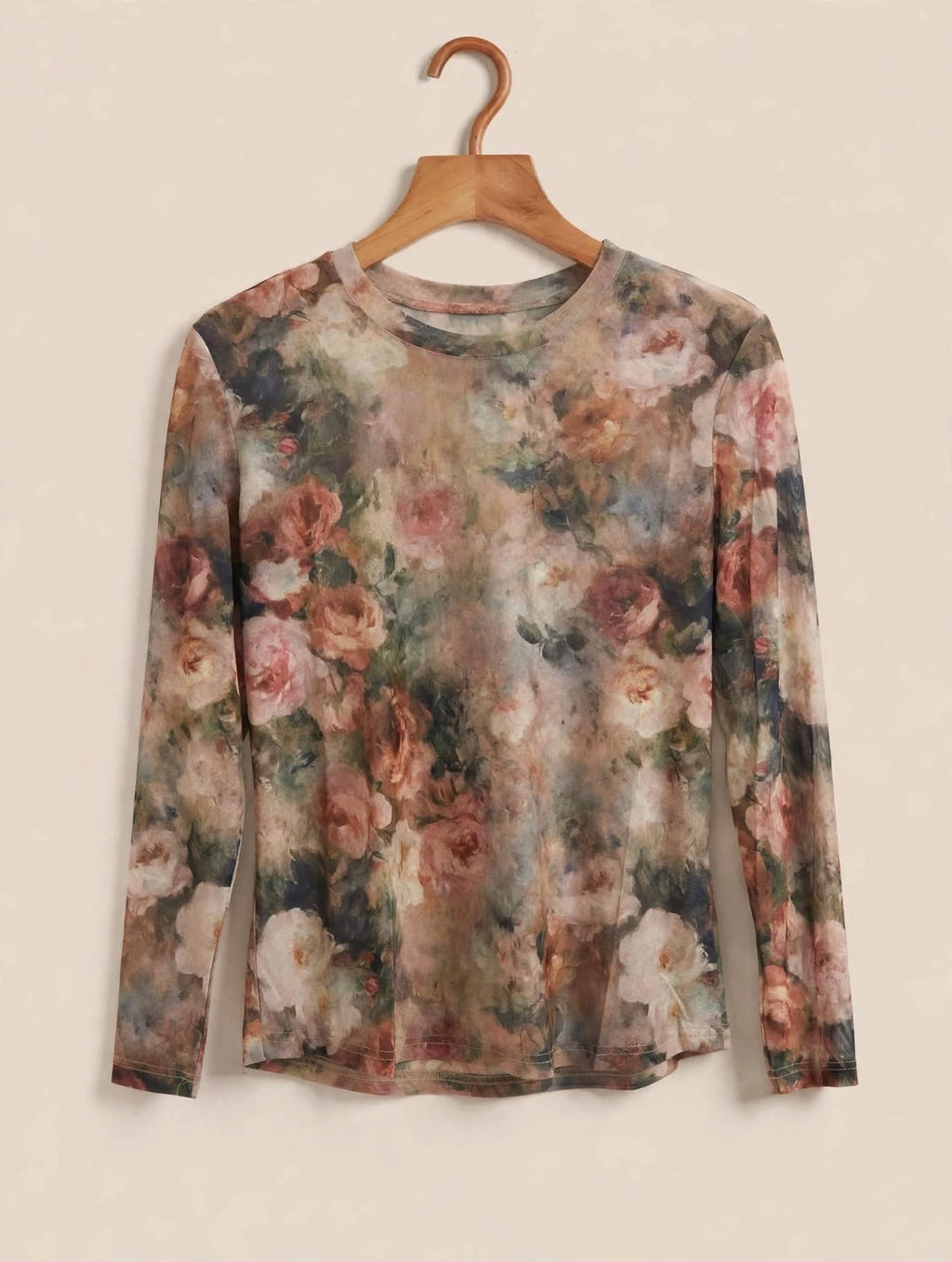 Vintage Floral Mesh Top