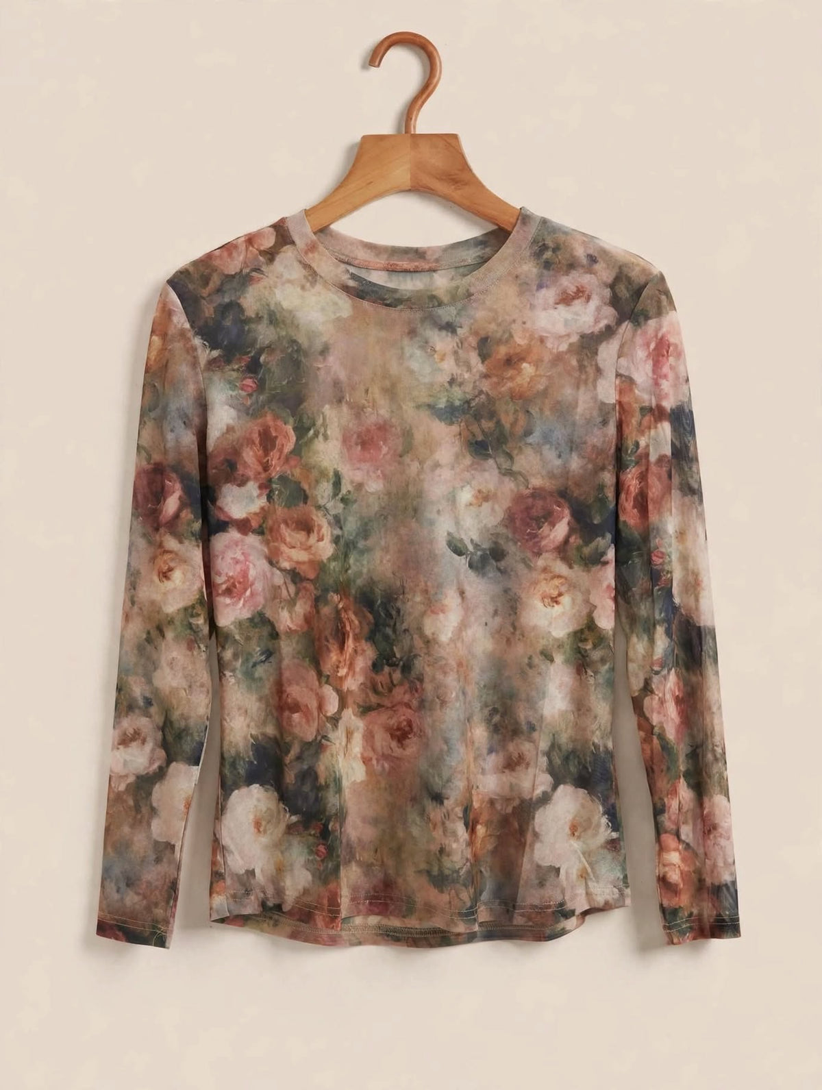 Vintage Floral Mesh Top