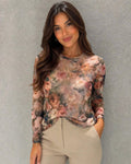Vintage Floral Mesh Top