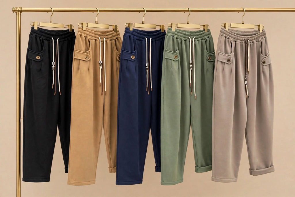 Caramel Button-Tab Barrel Fit Joggers