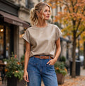 Beige Croc Faux Leather Top (Available in other Colours)