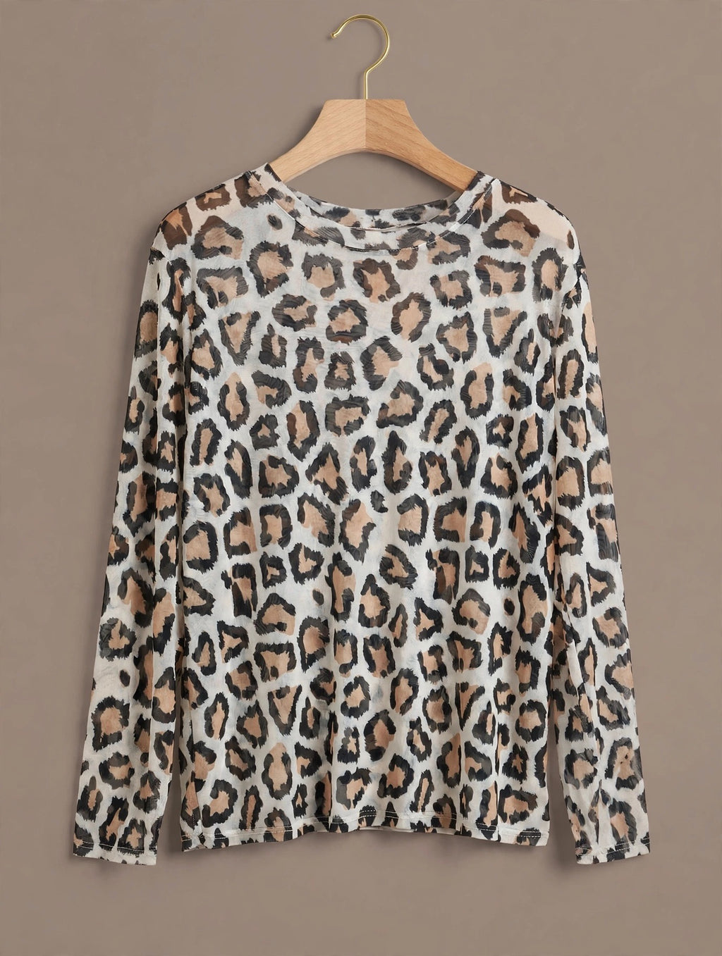 Bold Leopard Print Mesh Top