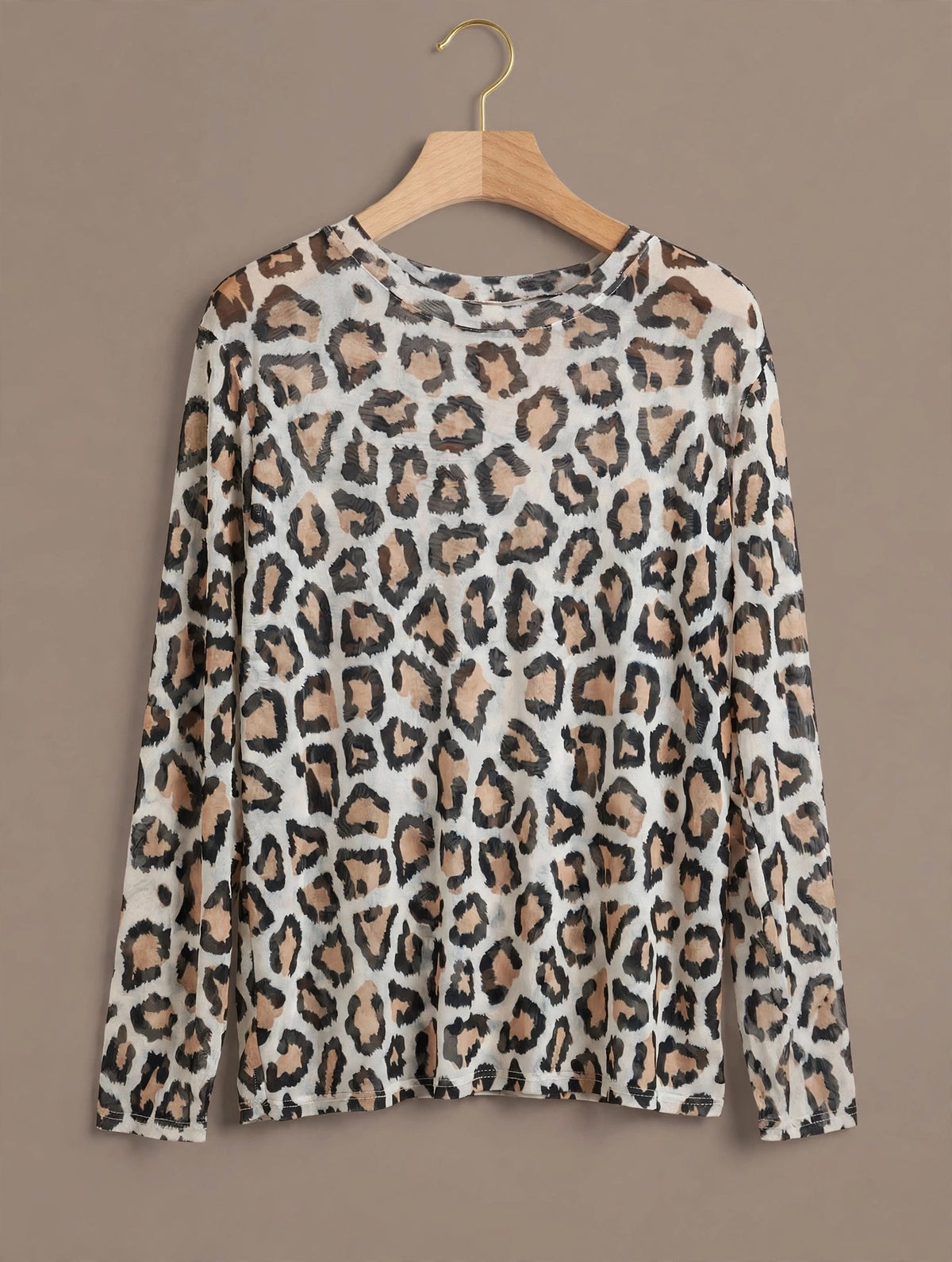 Bold Leopard Print Mesh Top