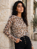 Bold Leopard Print Mesh Top
