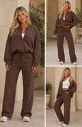 Chocolate Inspired Bomber Style Co-ord Pants Set