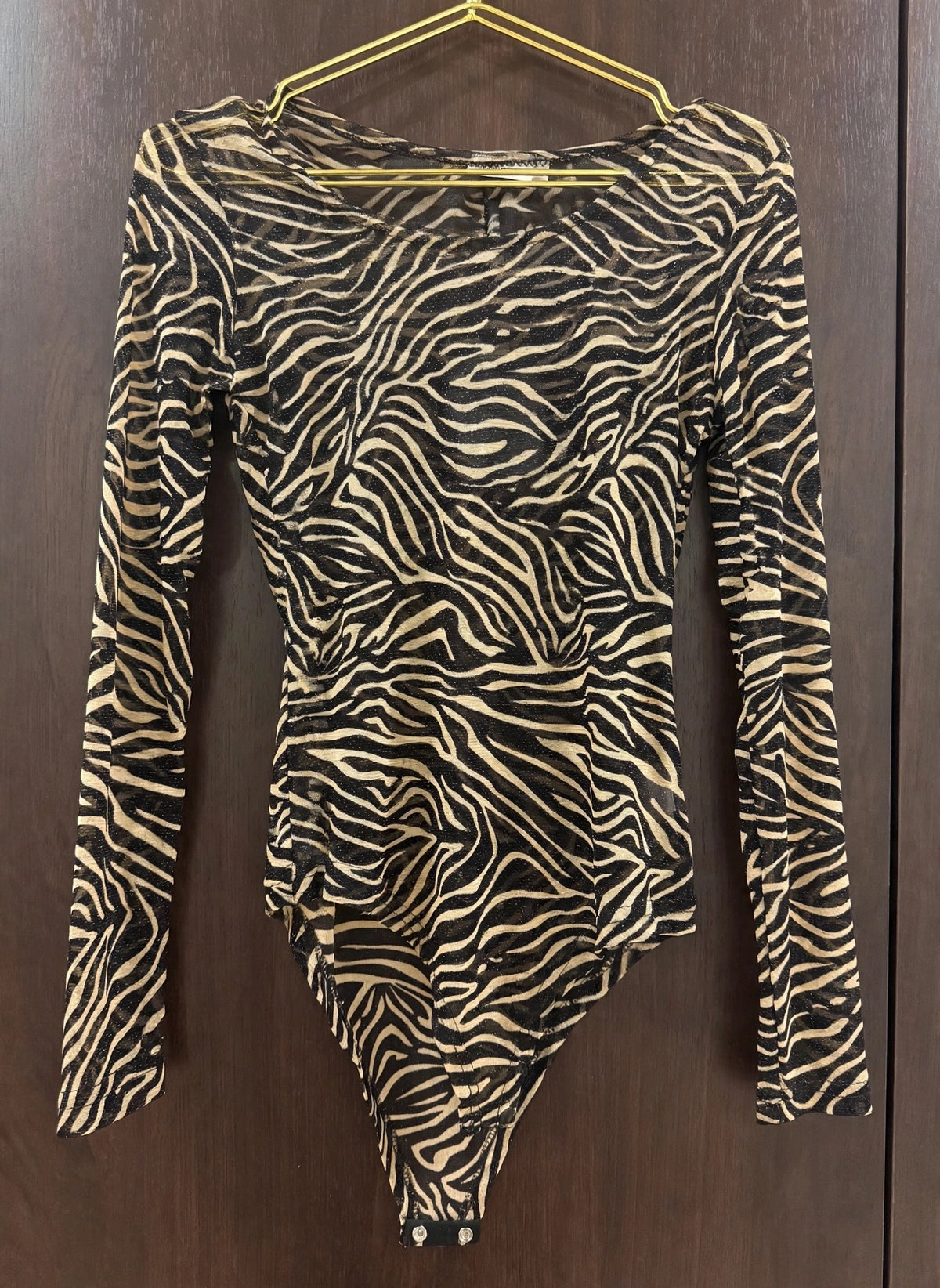 Zebra Print Sheer Bodysuit