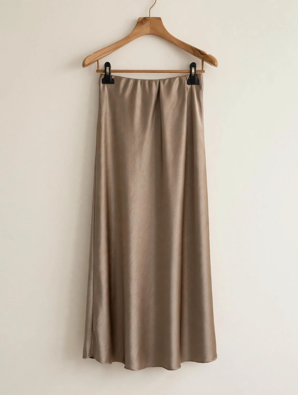 Champagne Satin Maxi Skirt