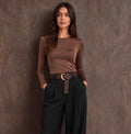 Brown Sculpting Long Sleeve Top (available in other colours)