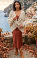 🤍 Beige / chunky Knit Twist Front Jumper