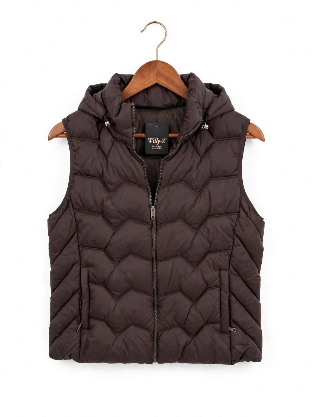 Chocolate Quilted Hooded Gilet 🤎