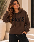 Chocolate Paris Soft Wool Blend Hoodie