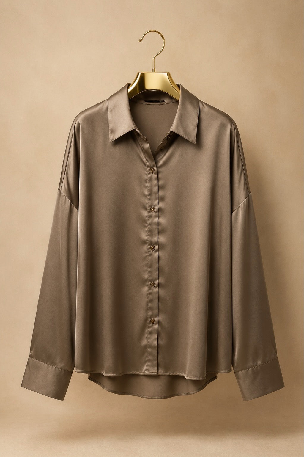 Latte Brushed Satin Shirt