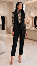 Black Tailored Waistcoat & Trouser Co-ord Set