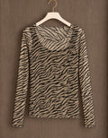 Beige Zebra Mesh Layering Top (available in other colours)