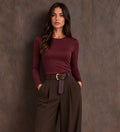 Burgundy Sculpting Long Sleeve Top (available in other colours)