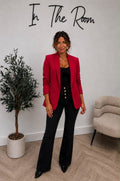 Burgundy Ruched Arm Blazer