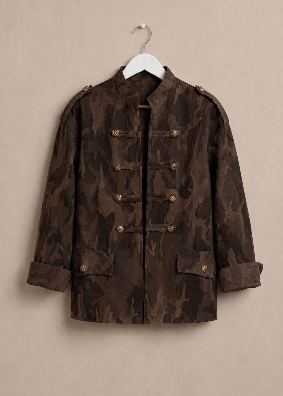 Camo Denim Feel Military Jacket