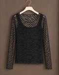Black Zebra Mesh Layering Top (available in other colours)