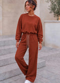 Rust Ruched Hem Lounge Co-Ord Set