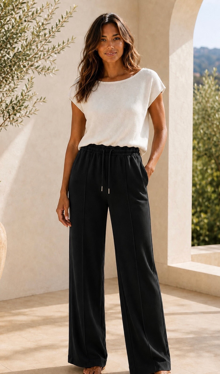 Tailored Wide Leg Joggers