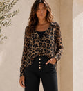 Layered Leopard Print Shirt with Built-In Vest