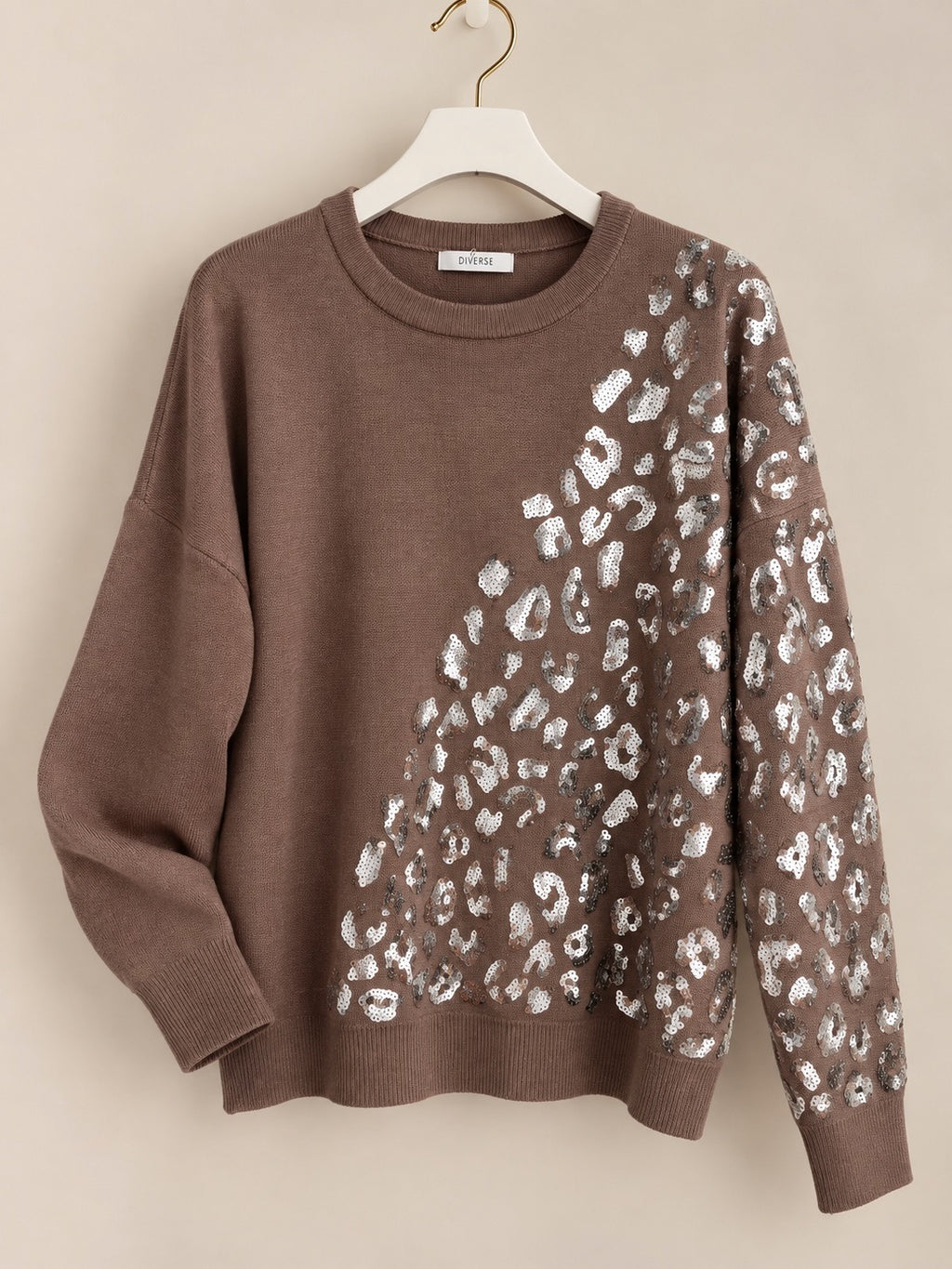 Sequin Leopard Knit Top