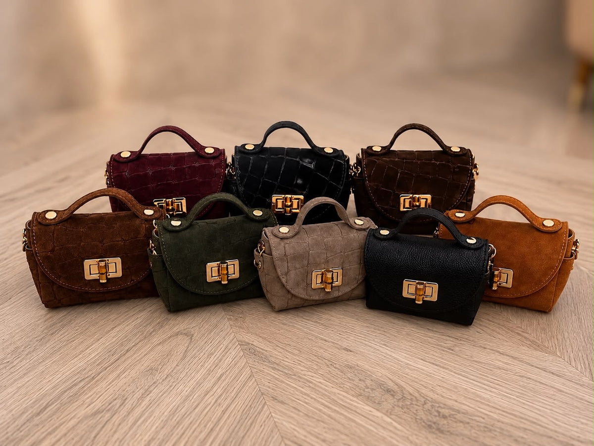 The Faux Suede Croc Mini Crossover Bag